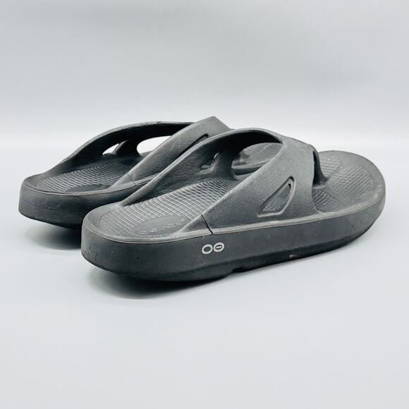 OOFOS Sandals Shoes Mens 9 Black Recovery Flip Flops Comfort OOriginal Thong main image 3
